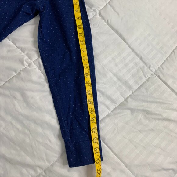Tommy Hilfiger Men’s XL Blue Long Sleeve Shirt – Micro Red & White Pattern - Picture 10 of 12